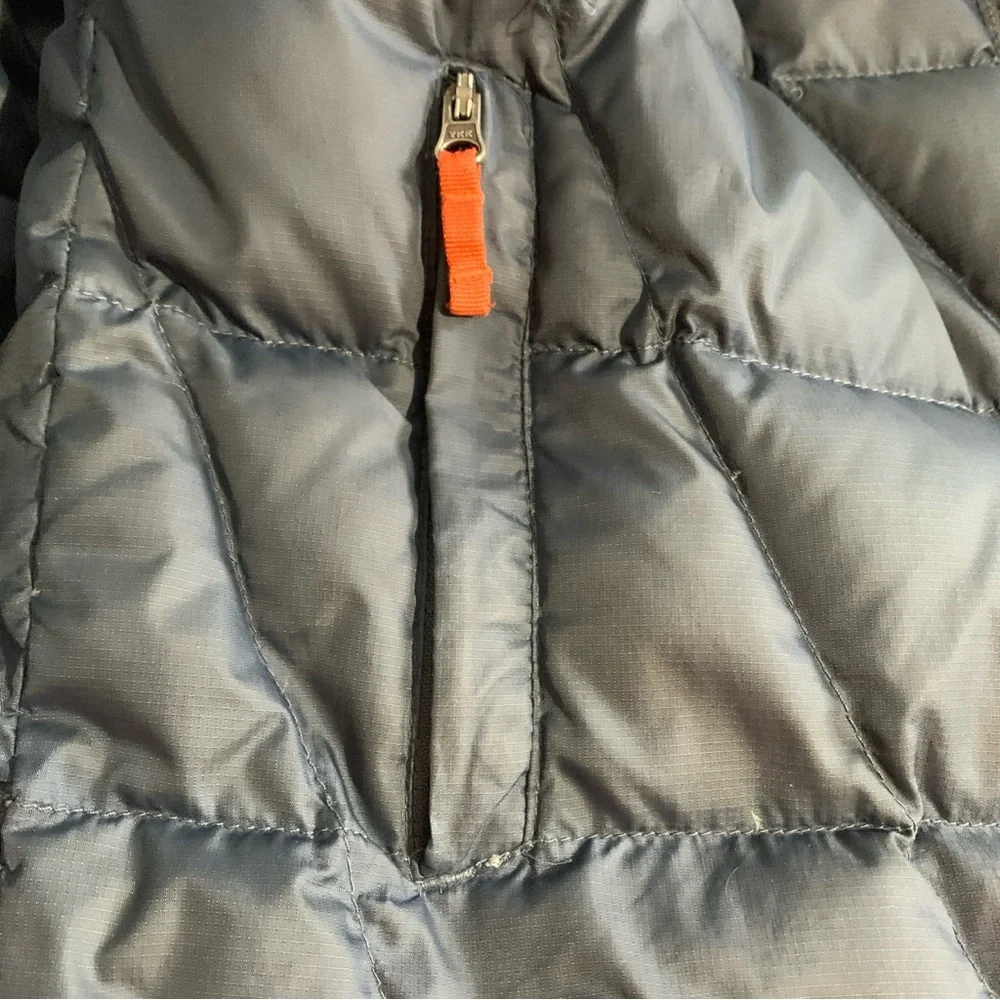 L.L. Bean Downtek Jacket Navy Blue Orange Kids Medium 10-12 Unisex